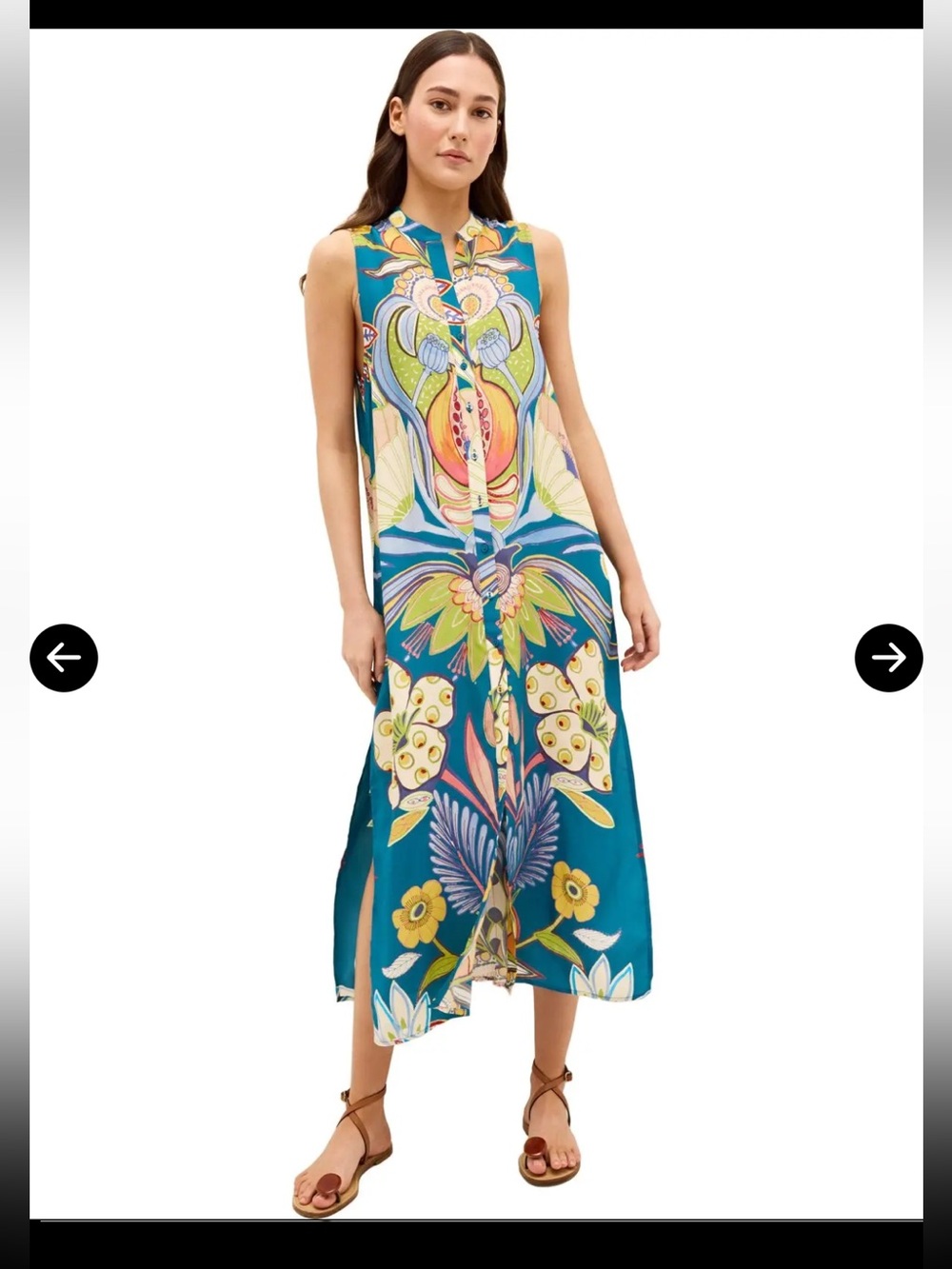 Marie Oliver Kirkley Sleeveless Shirtdress-Perennial